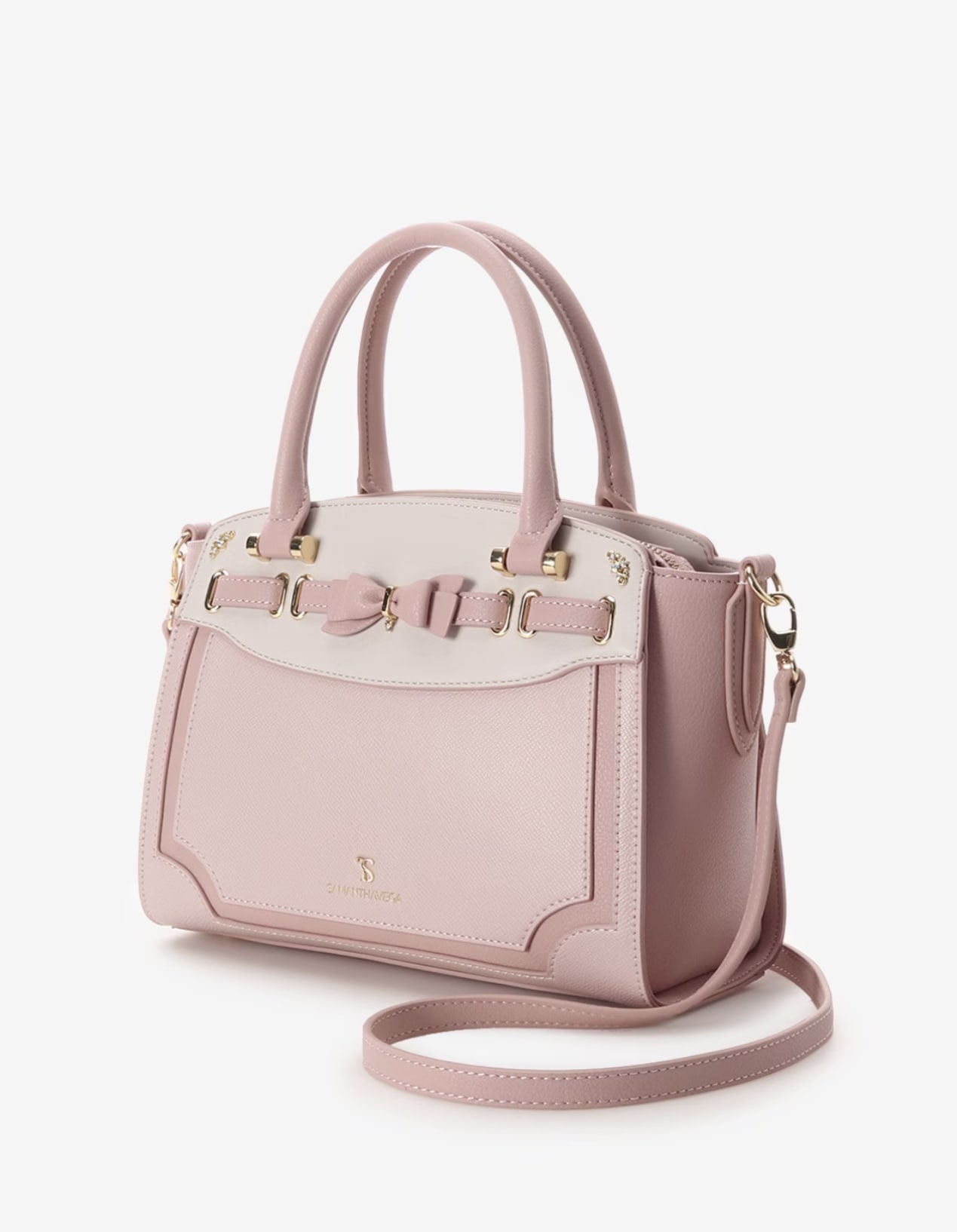 フロントリボンベルトハンドバッグ【ピンク】 ピンク