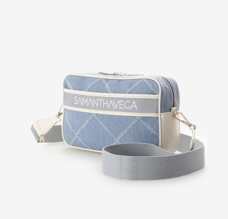 ロゴテープデニムショルダー【ブリーチデニム】  ブリーチデニム