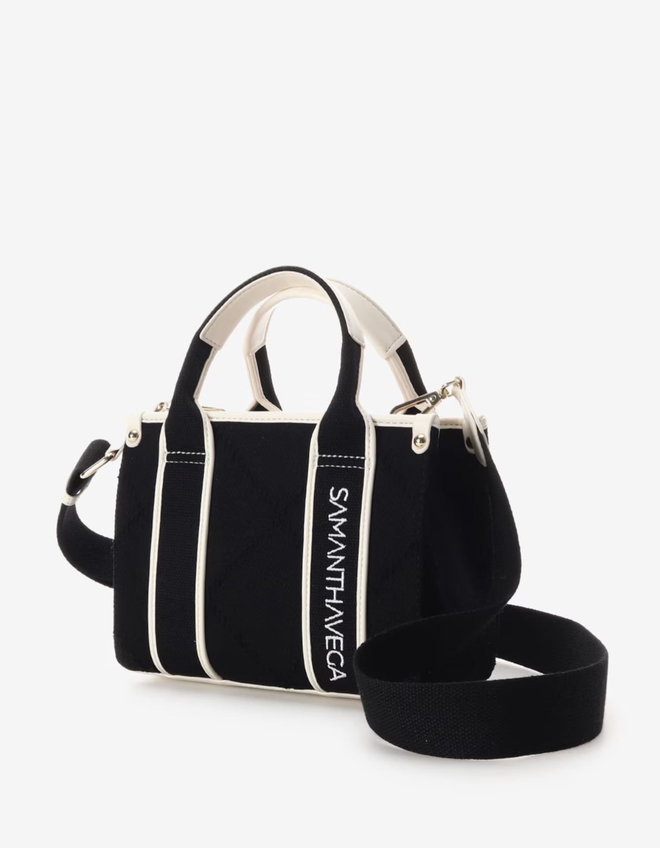 ロゴテープデニムトート(ミニ)【ブラック】 ブラック