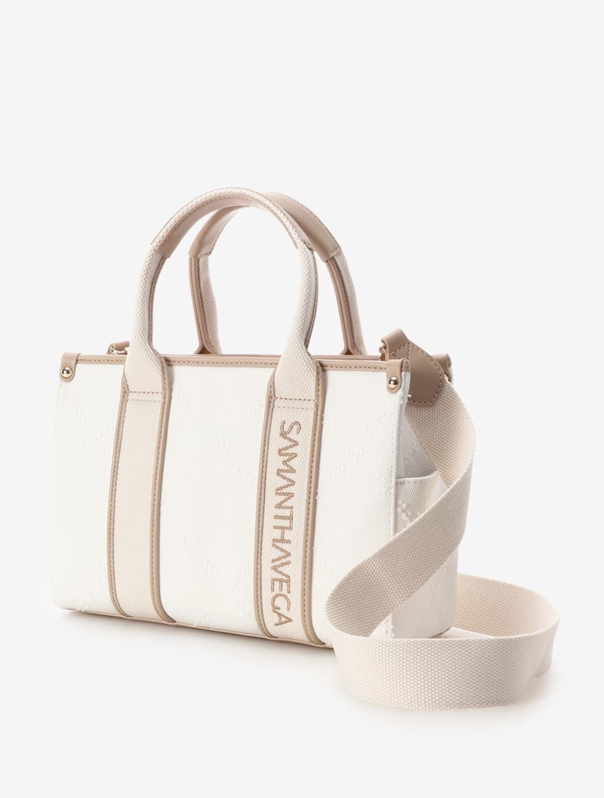 ロゴテープデニムトート(小)【ホワイト】 ホワイト