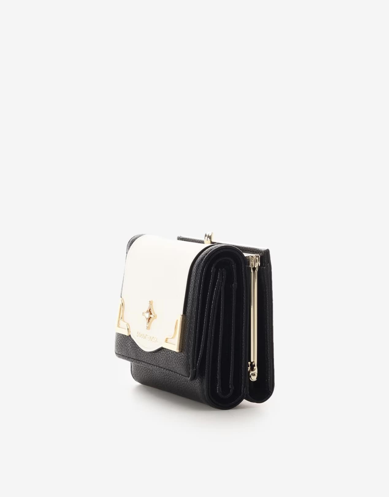 サイドダイヤカット折財布【ブラック】 ブラック