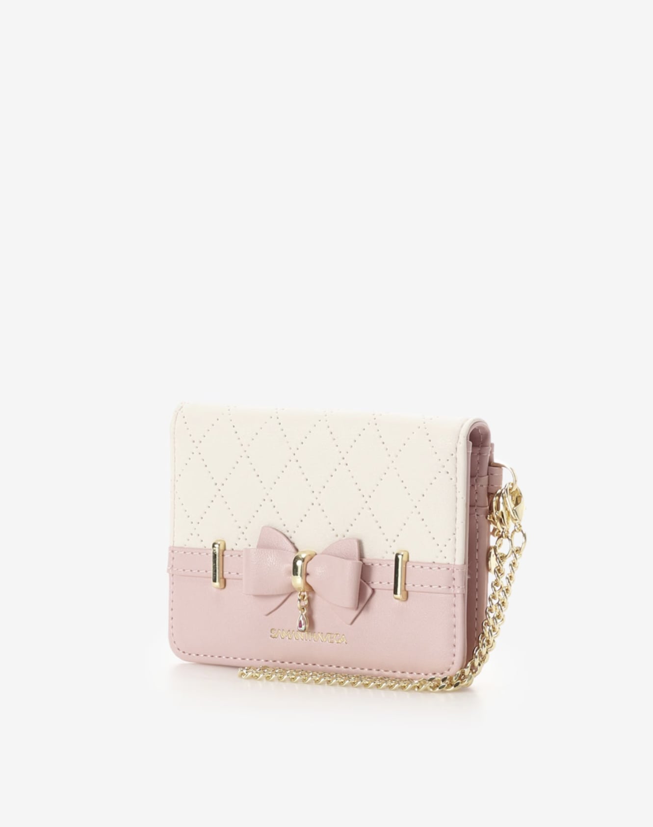 キルティングアクセントリボンパスケース【ピンク】 ピンク