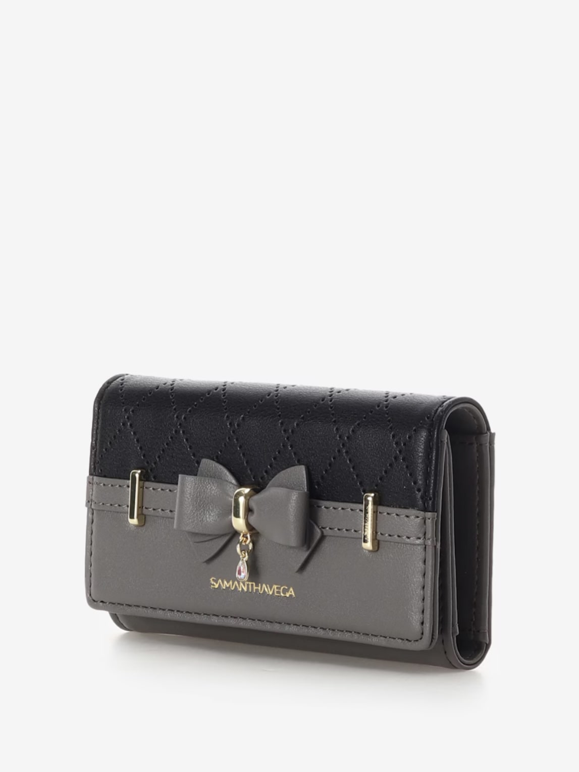 キルティングアクセントリボンキーケース【ブラック】 ブラック