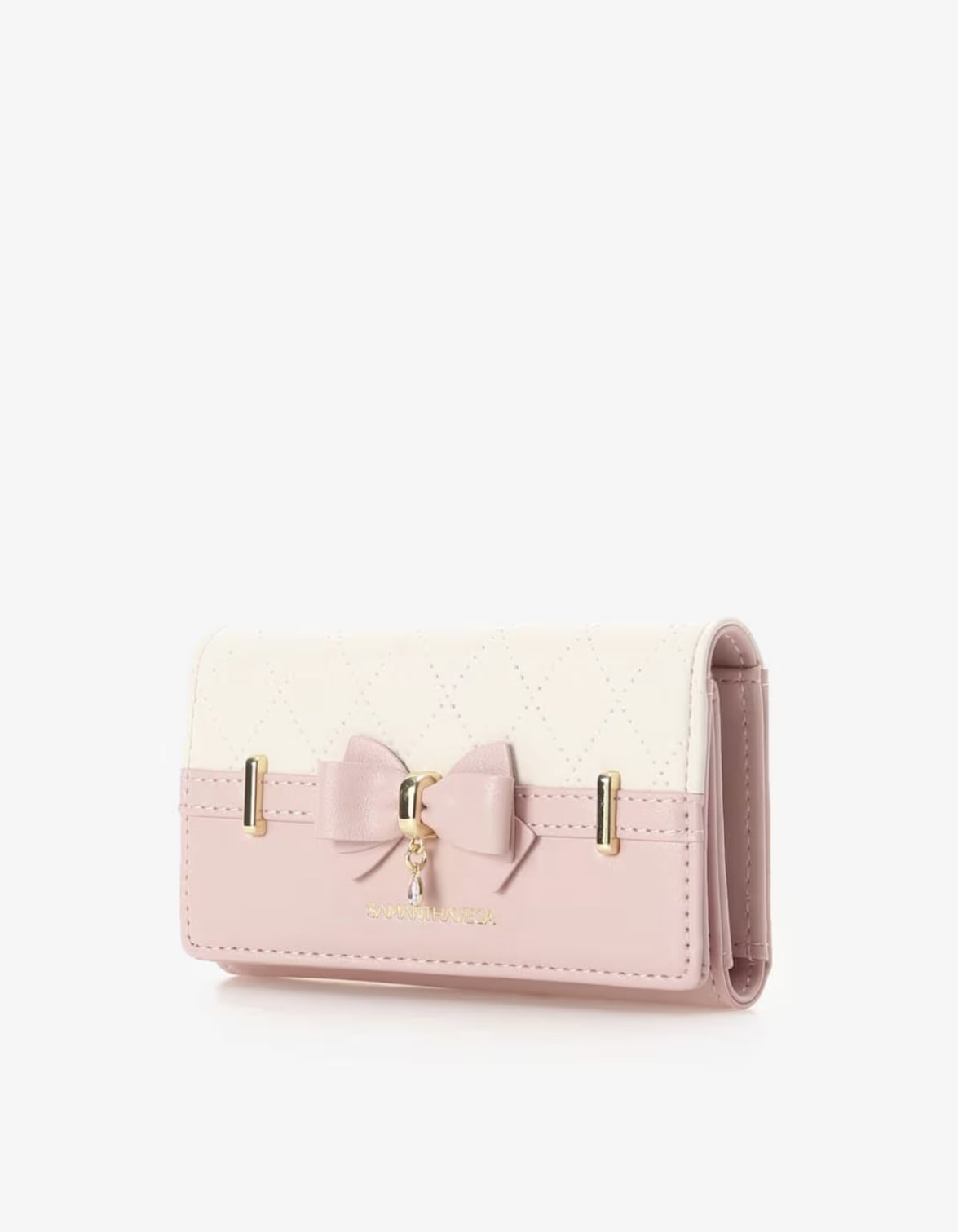 キルティングアクセントリボンキーケース【ピンク】 ピンク