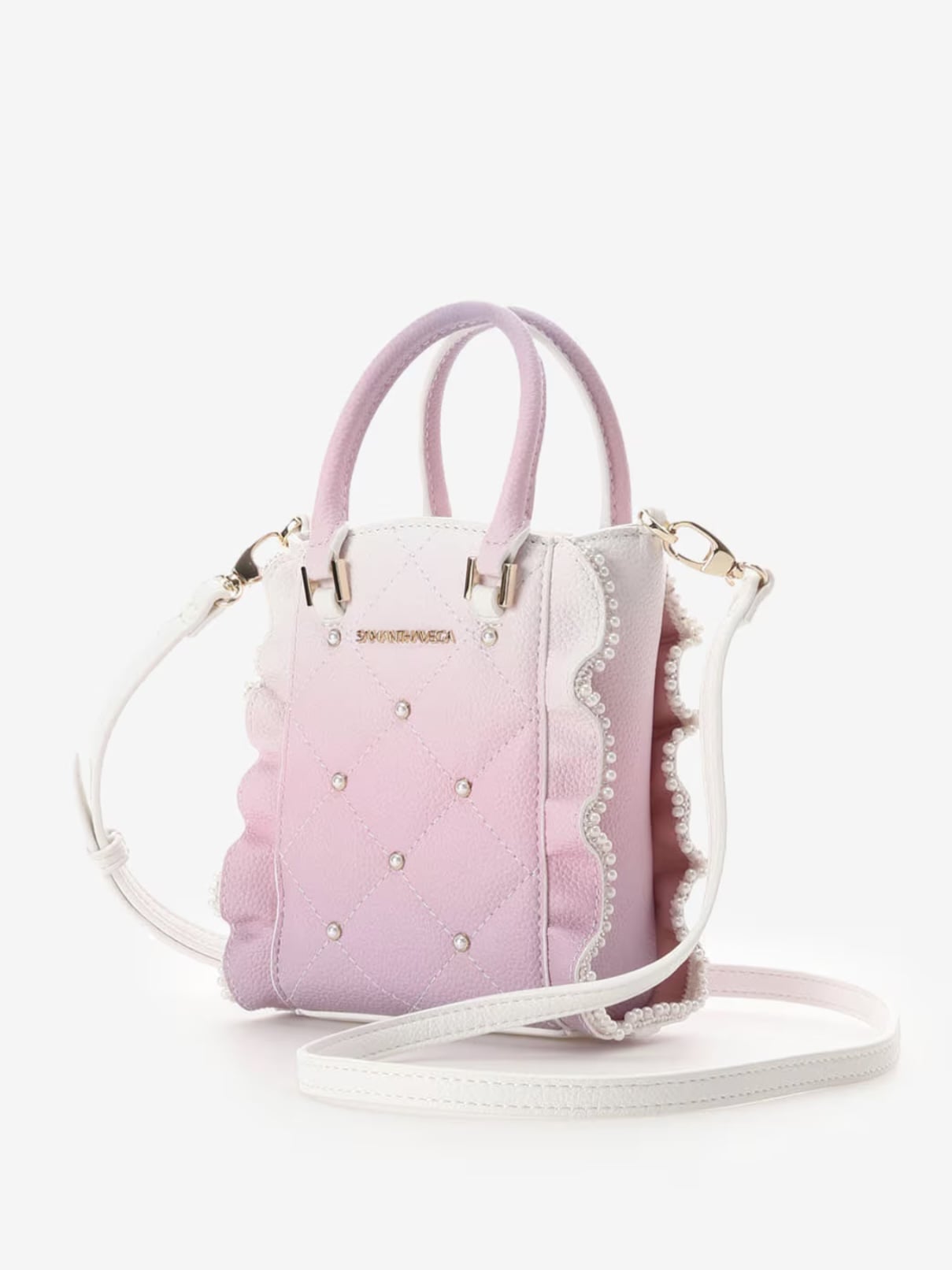 グラデーションパールフラッタースマホショルダー【ピンク】 ピンク