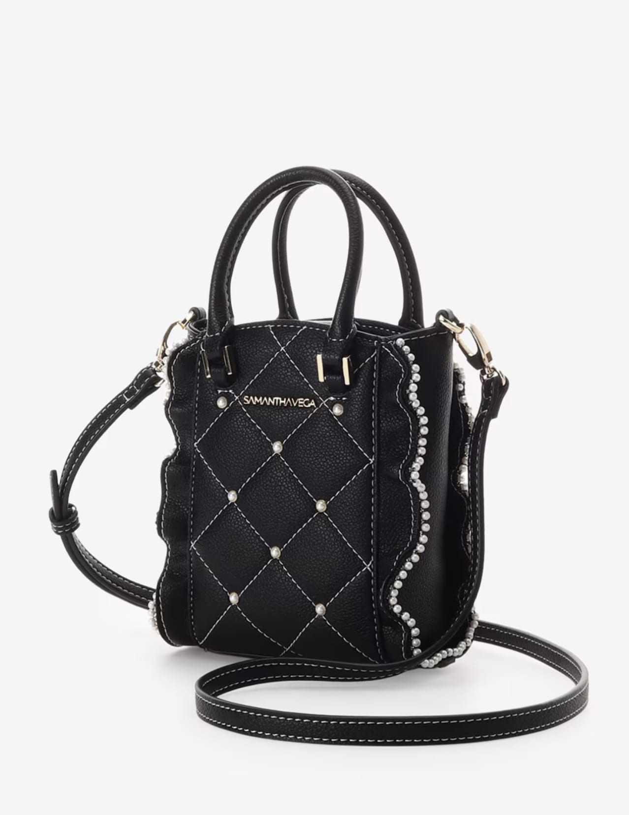 キルティングパールフラッタースマホショルダー【ブラック】 ブラック