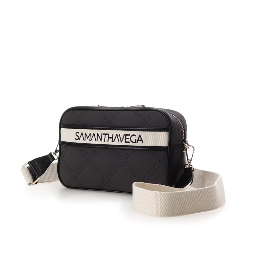 ロゴテープキルティングショルダーバッグ【ブラック】 ブラック