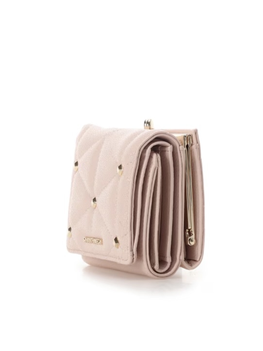 キルティングスタッズ折財布【ピンク】 ピンク