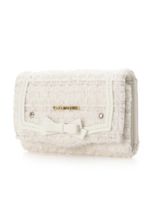 ソリッドリボンツイードキーケース【ホワイト】 ホワイト