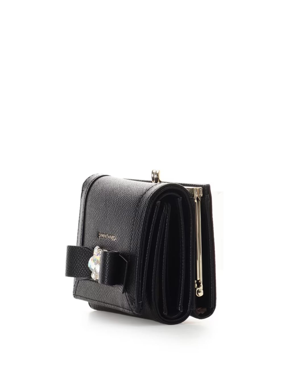 ジュエルリボン折財布【ブラック】 ブラック