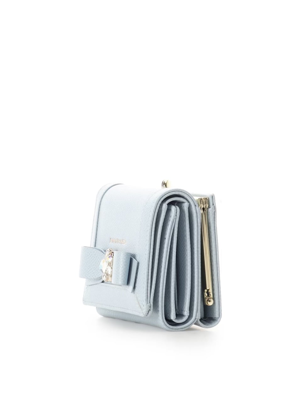 ジュエルリボン折財布【ライトブルー】 ライトブルー