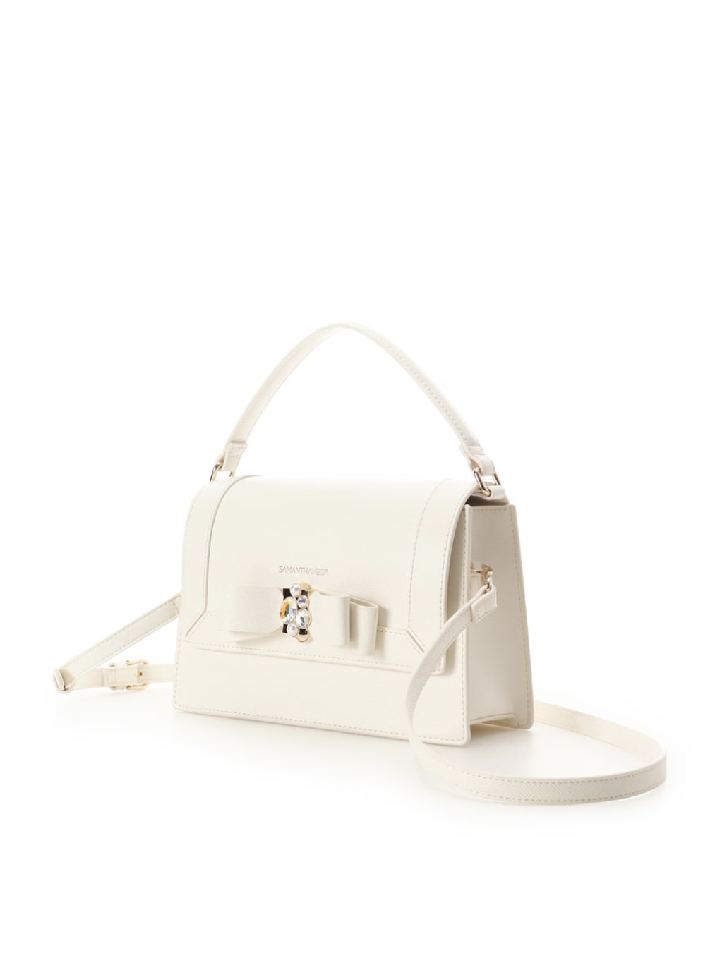 ジュエルリボンショルダーバッグ【ホワイト】 ホワイト