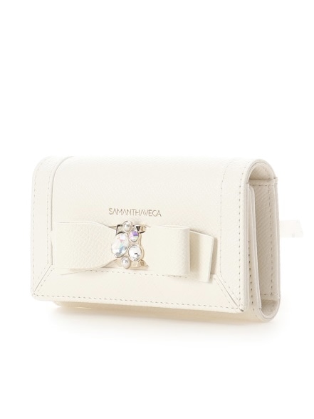  ジュエルリボンキーケース　【ホワイト】 ホワイト