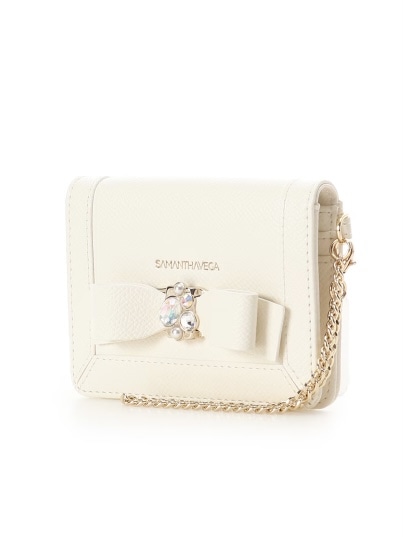  ジュエルリボンパスケース【ホワイト】 ホワイト