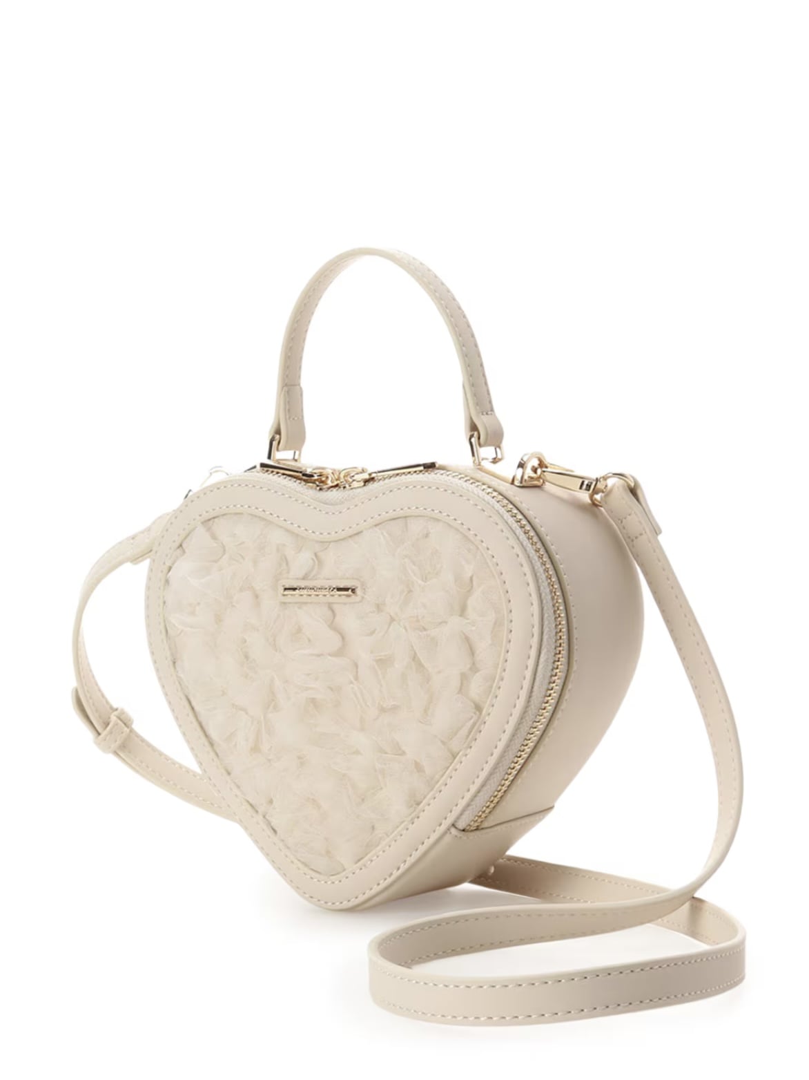 チュールハート型ショルダーバッグ【オフホワイト】 オフホワイト