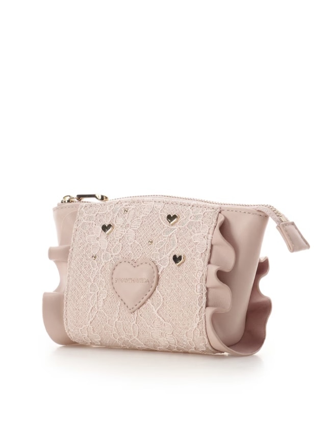 レースハートベルトポーチ【ピンク】 ピンク