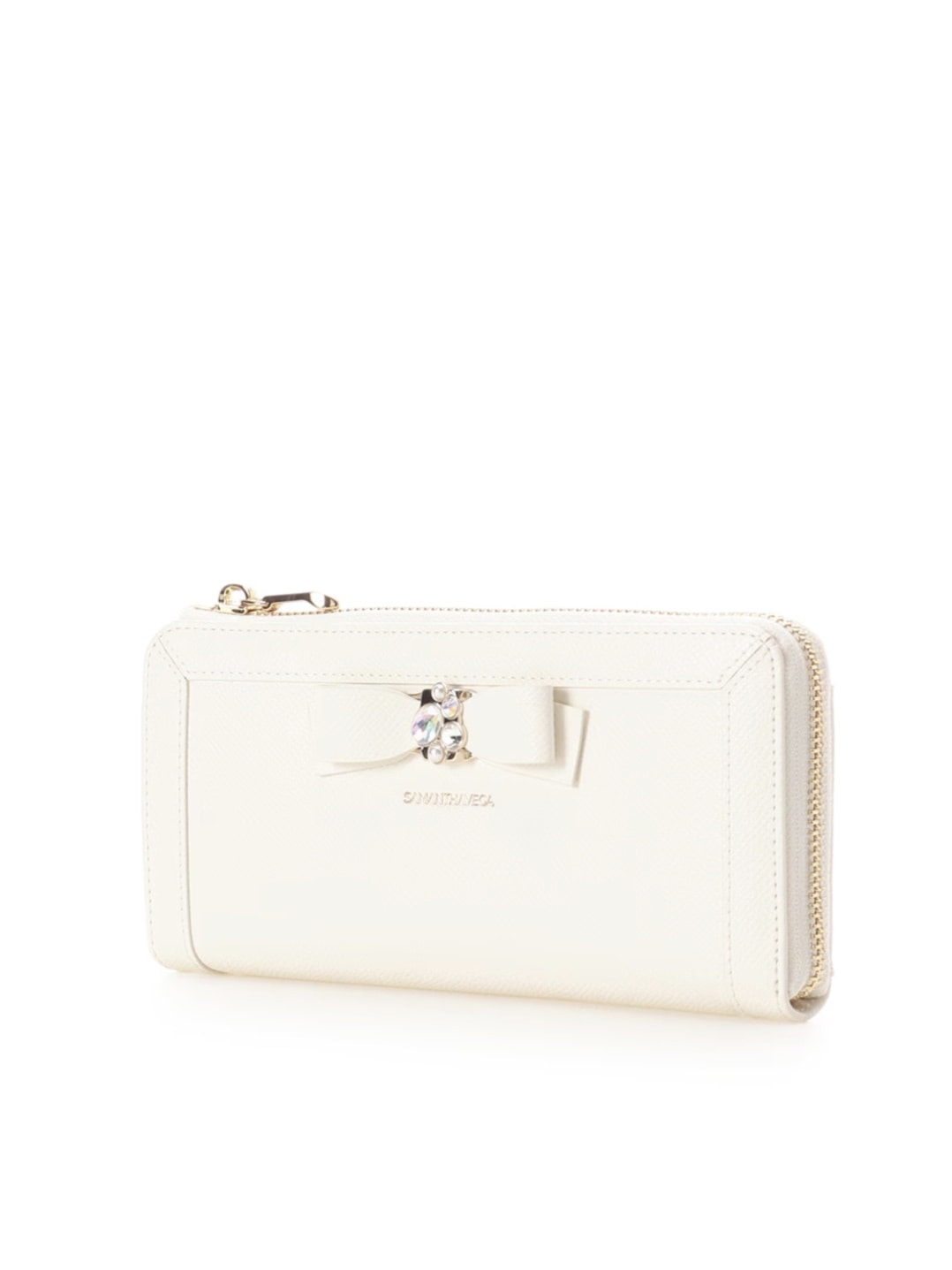 ジュエルリボン長財布【ホワイト】 ホワイト