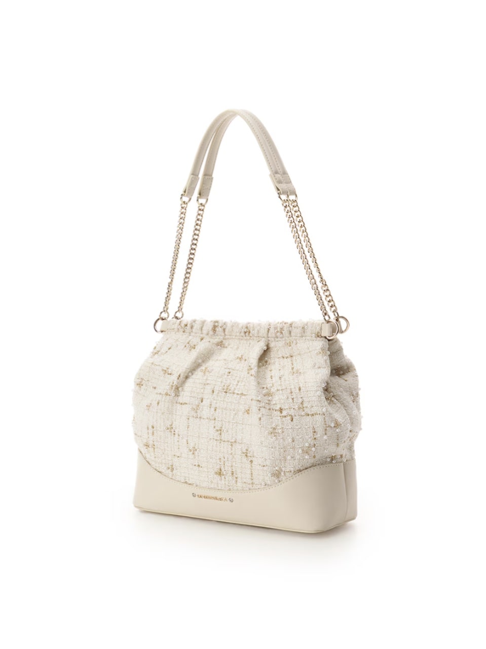 ツイードチェーンハンドバッグ オフホワイト