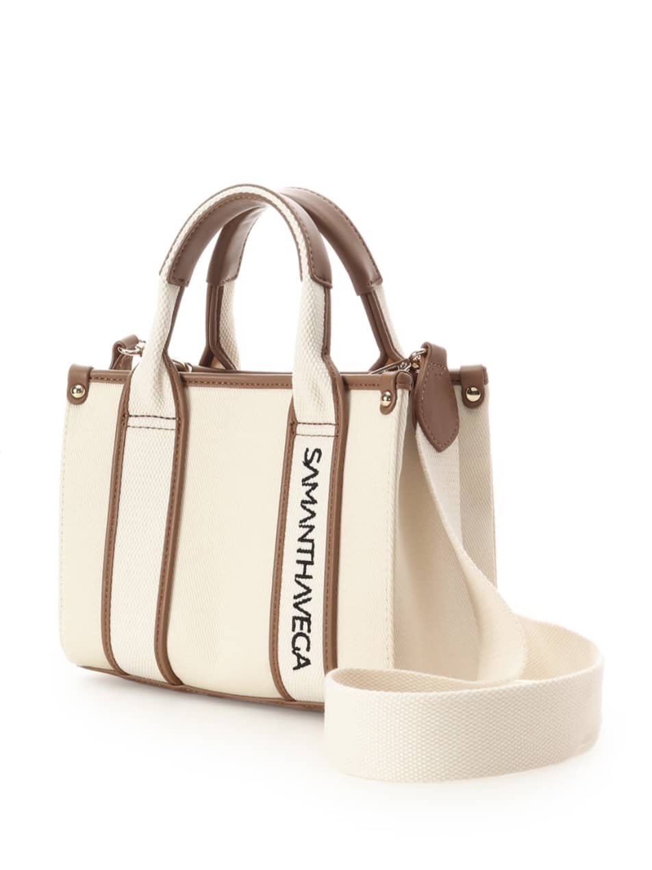 ロゴテープキャンバストートバッグ（ミニ）【ベージュ】 ベージュ