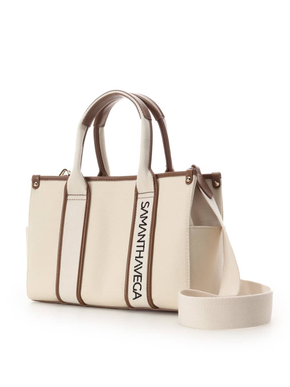 ロゴテープキャンバストートバッグ（小）【ベージュ】 ベージュ