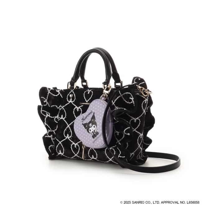 「クロミコレクション」フリルハンドバッグ【ブラック】 ブラック