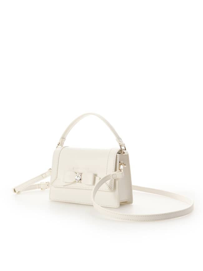 ミニジュエルリボンショルダーバッグ【ホワイト】(ホワイト