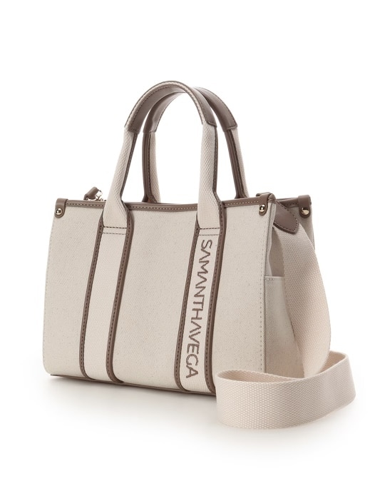 新色ロゴテープキャンバスハンドバッグ（小）【オフホワイト】 オフホワイト