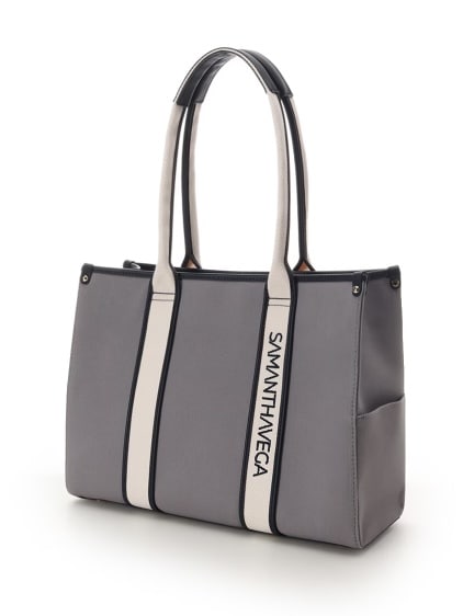 新色ロゴテープキャンバスA4トートバッグ【グレー】 グレー