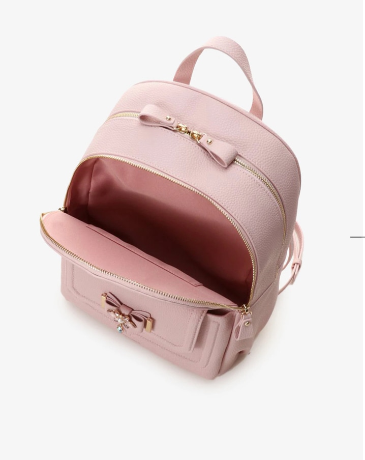 ビジューリボンリュック(小) ピンク 0