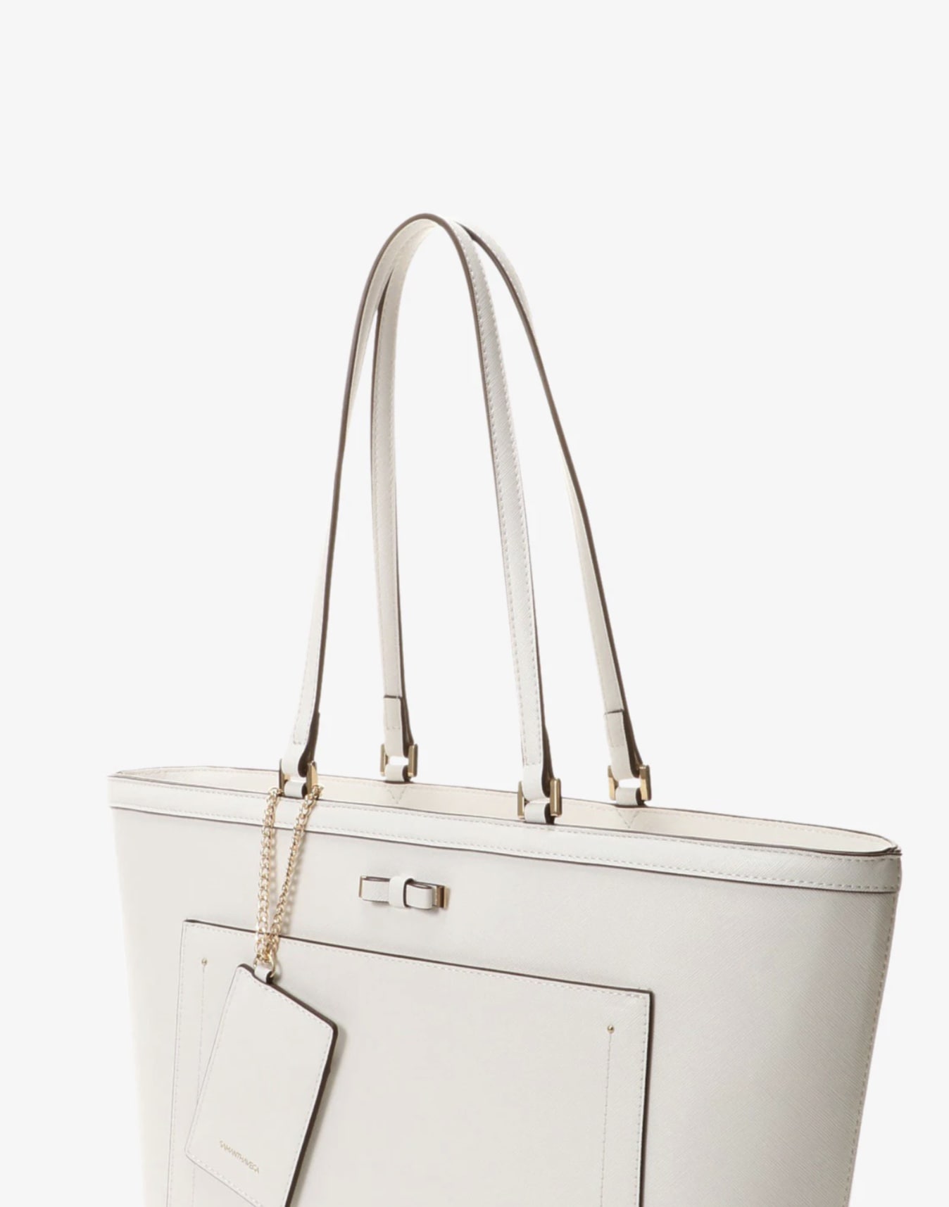 シンプルリボントートバッグ ホワイト