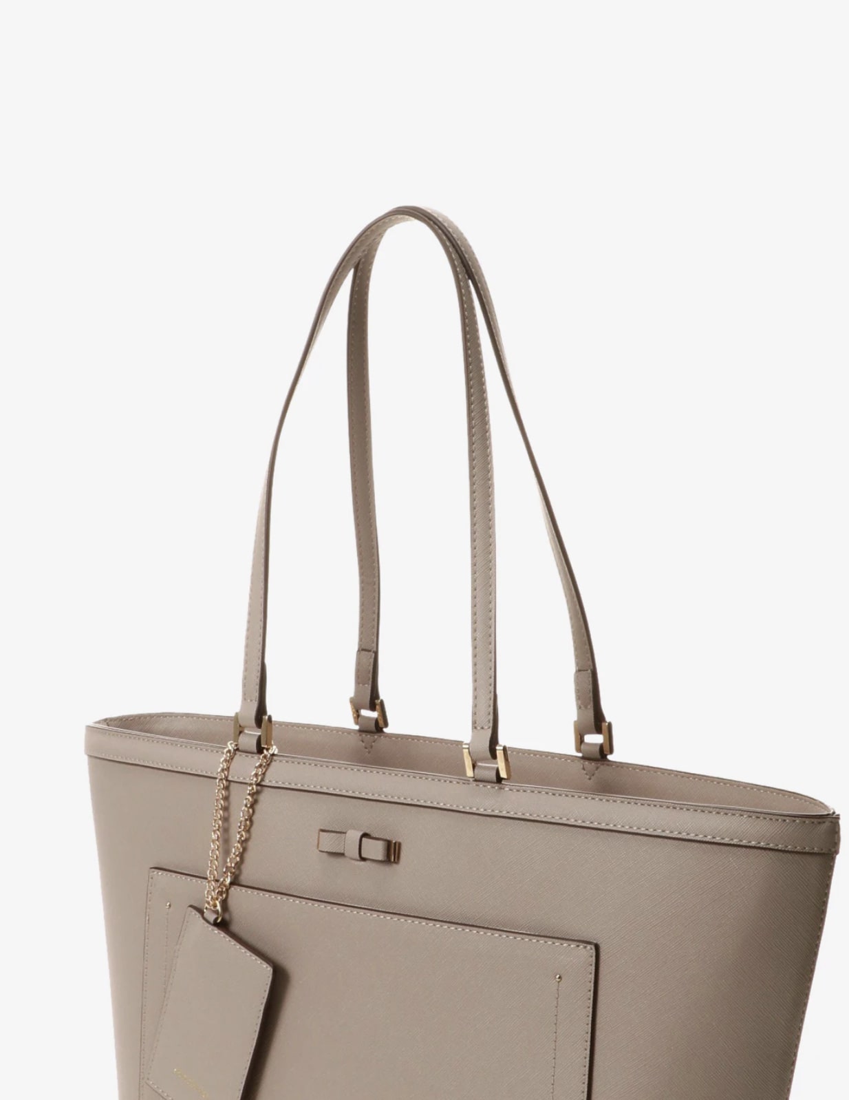  シンプルリボントートバッグ ベージュ