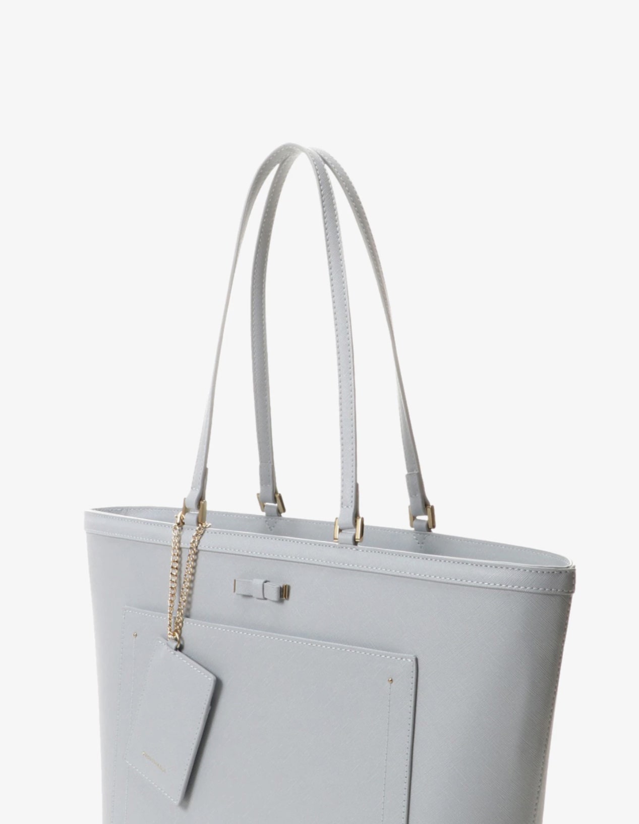 シンプルリボントートバッグ ライトブルー