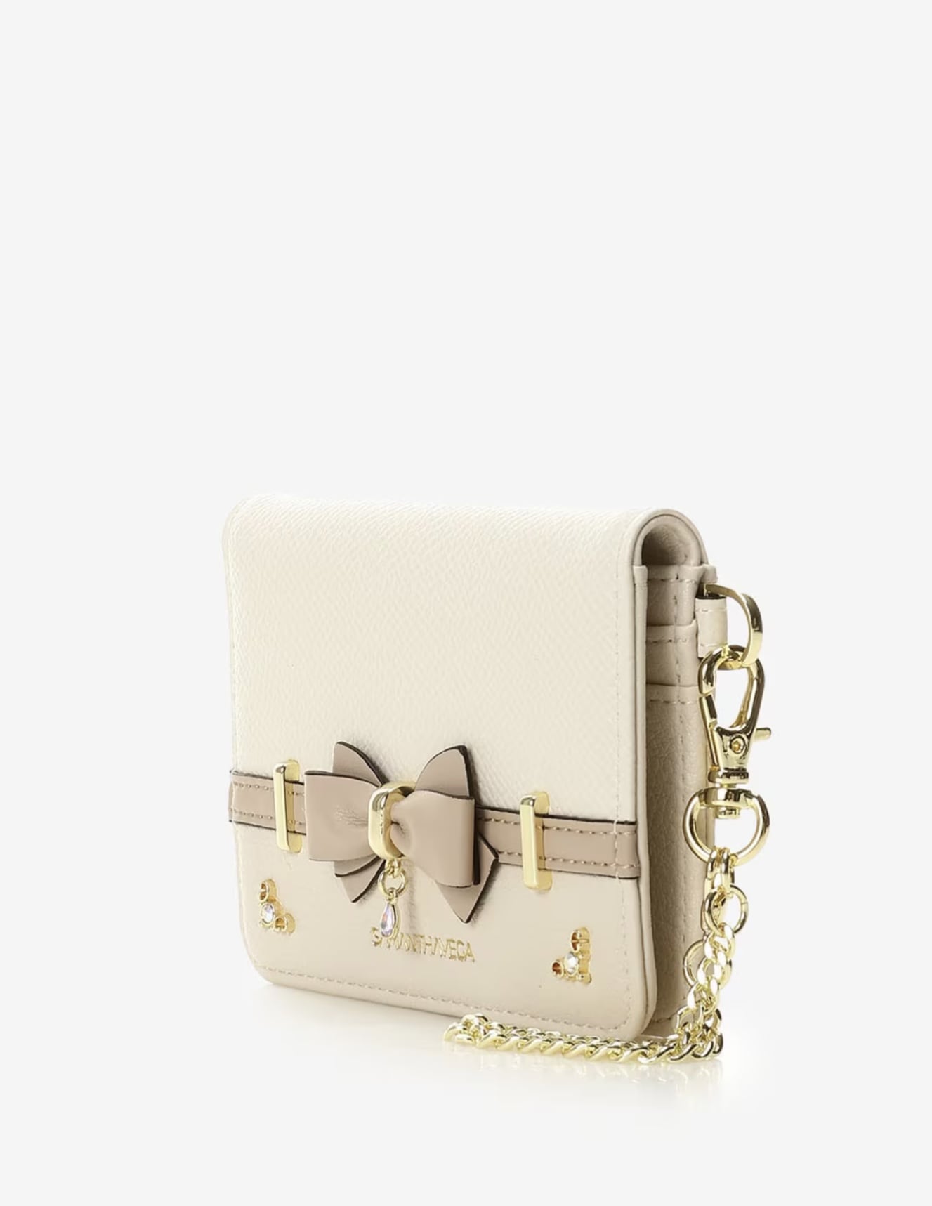 バイカラーアクセントリボンパスケース【オフホワイト】 オフホワイト