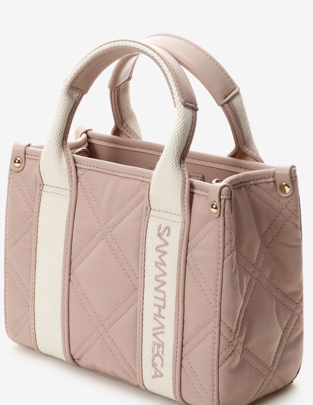 ロゴテープキルティングトートバッグ（ミニ）【ピンク】 ピンク