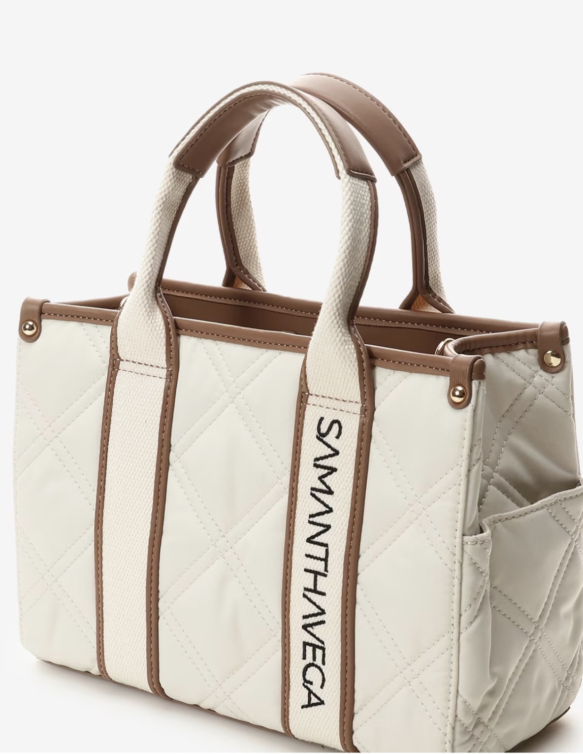 ロゴテープキルティングトートバッグ（小）【ホワイト】 ホワイト