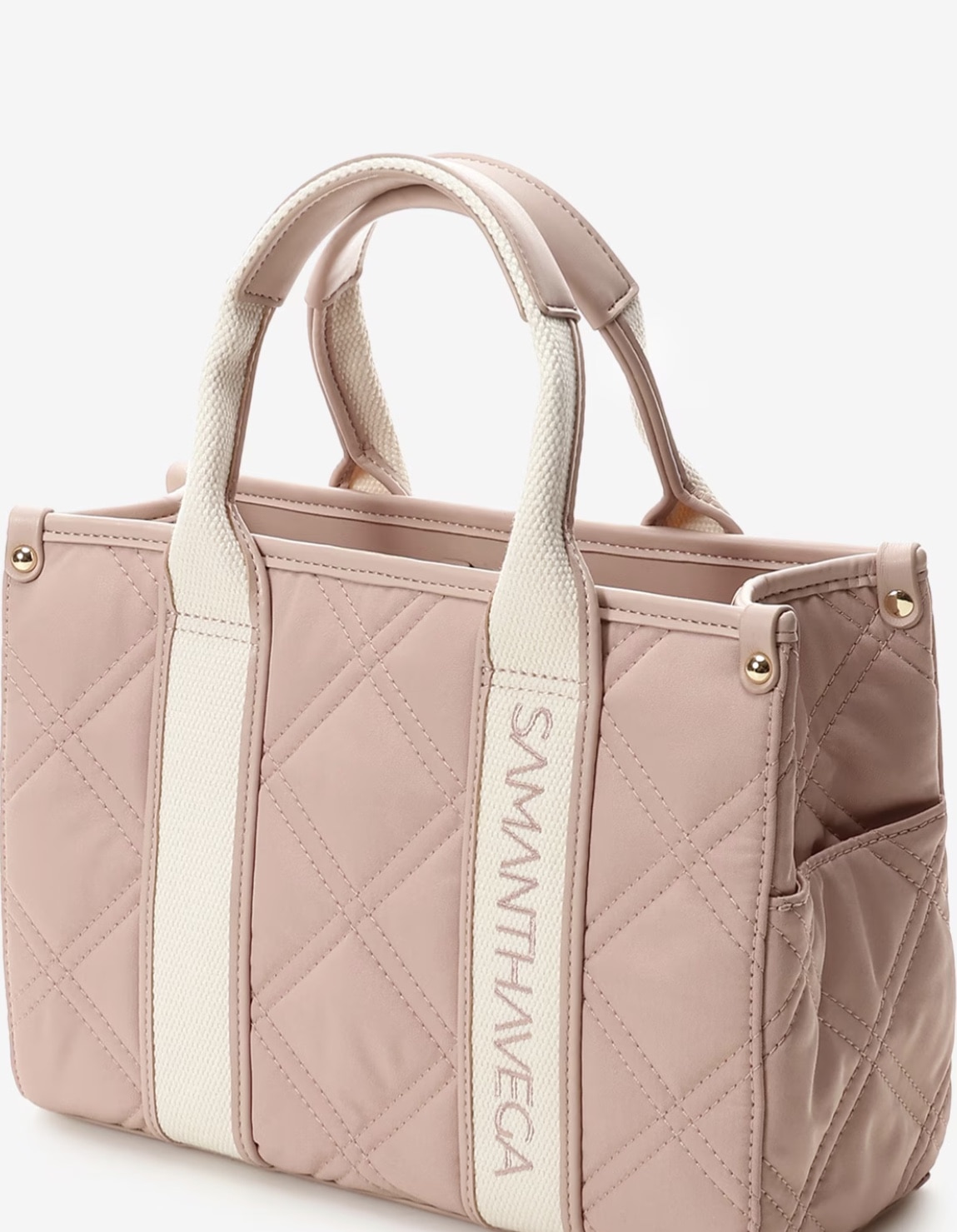 ロゴテープキルティングトートバッグ（小）【ピンク】 ピンク