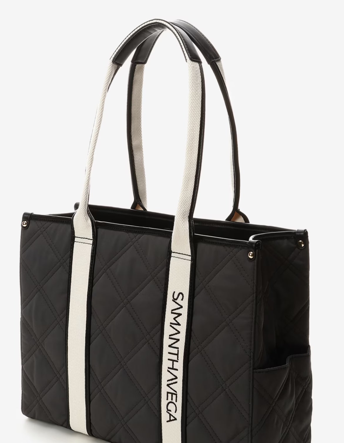 ロゴテープキルティングA4トートバッグ【ブラック】 ブラック