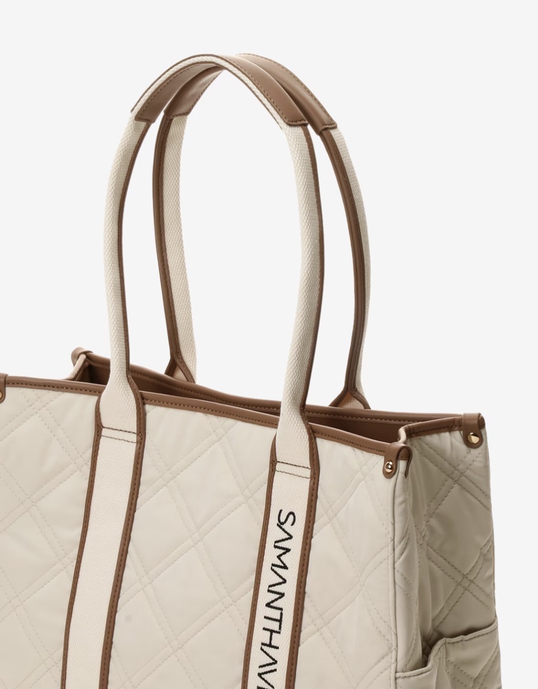 ロゴテープキルティングA4トートバッグ【ホワイト】 ホワイト