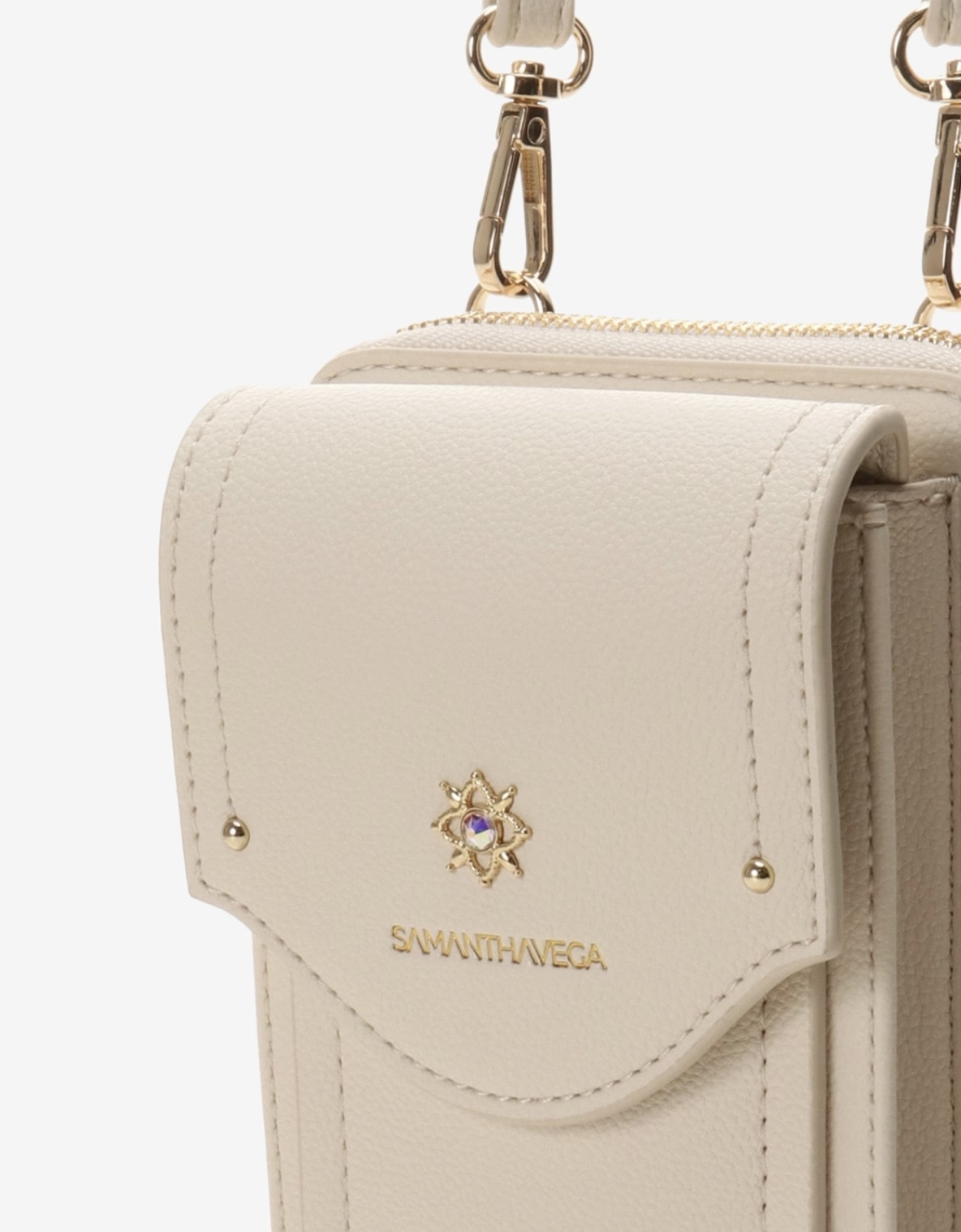 シンプルビジュースマホショルダーバッグ【オフホワイト】 オフホワイト