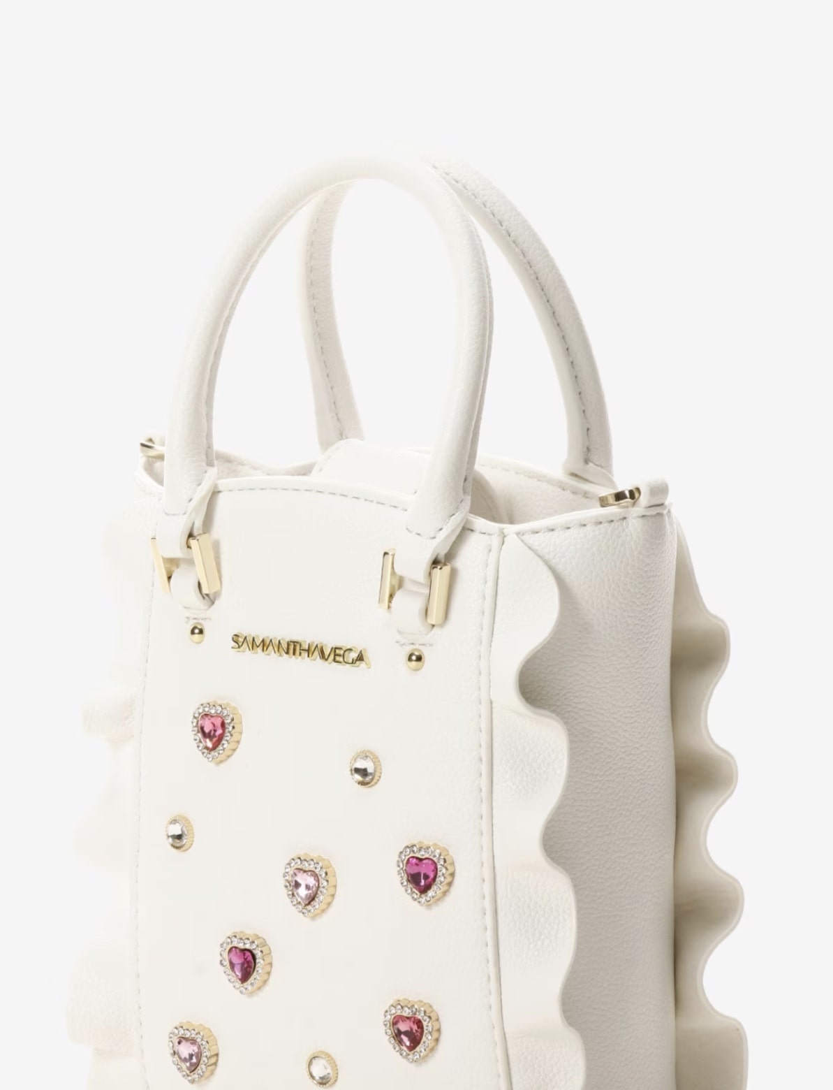 プチビジューフラッタースマホショルダー【ホワイト】 ホワイト