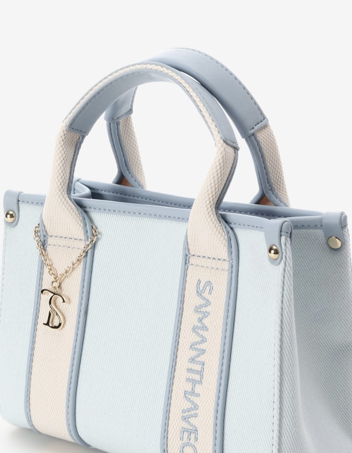 ロゴテープキャンバストートバッグ（ミニ）【ライトブルー】 ライトブルー