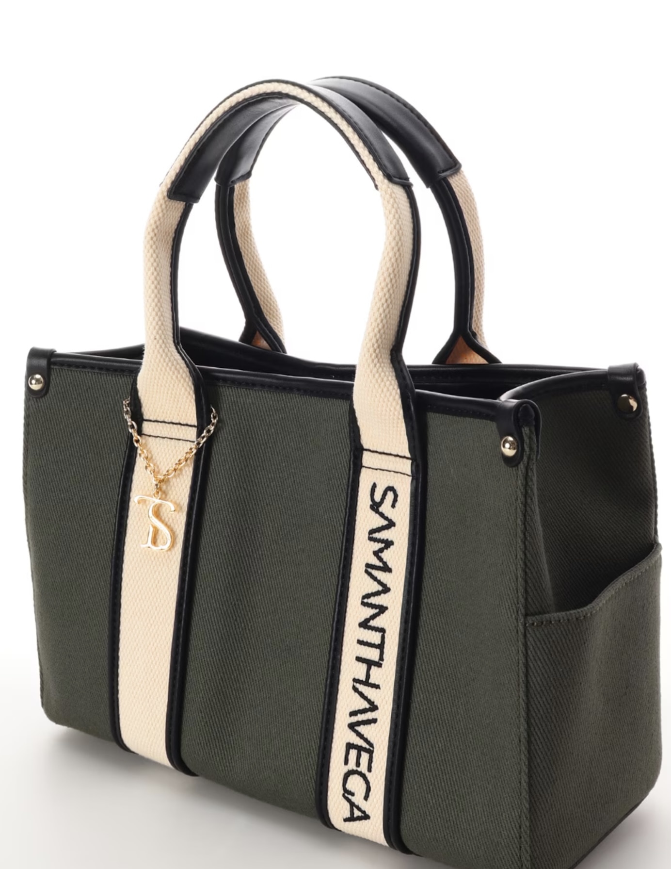 ロゴテープキャンバストートバッグ（小）【カーキ】 カーキ