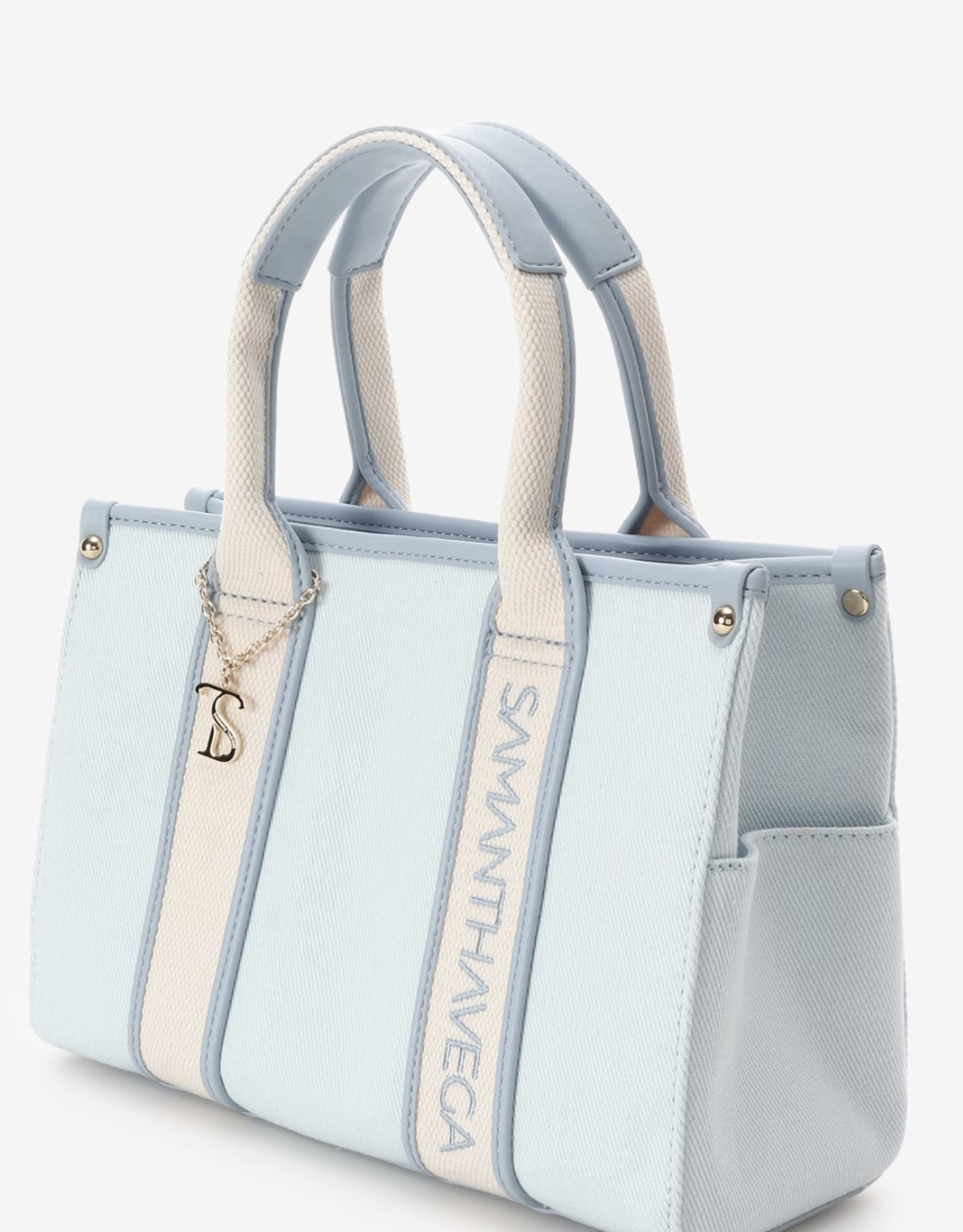 ロゴテープキャンバストートバッグ（小）【ライトブルー】 ライトブルー