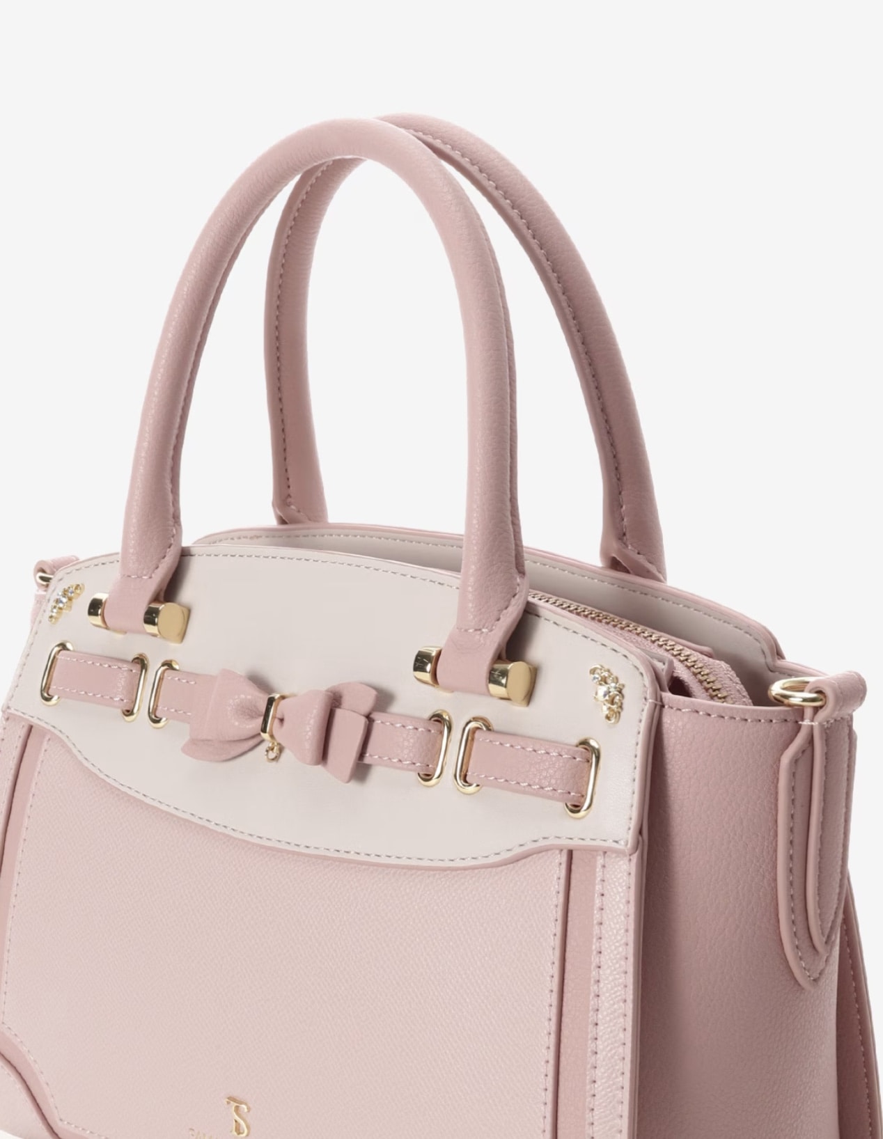 フロントリボンベルトハンドバッグ【ピンク】 ピンク