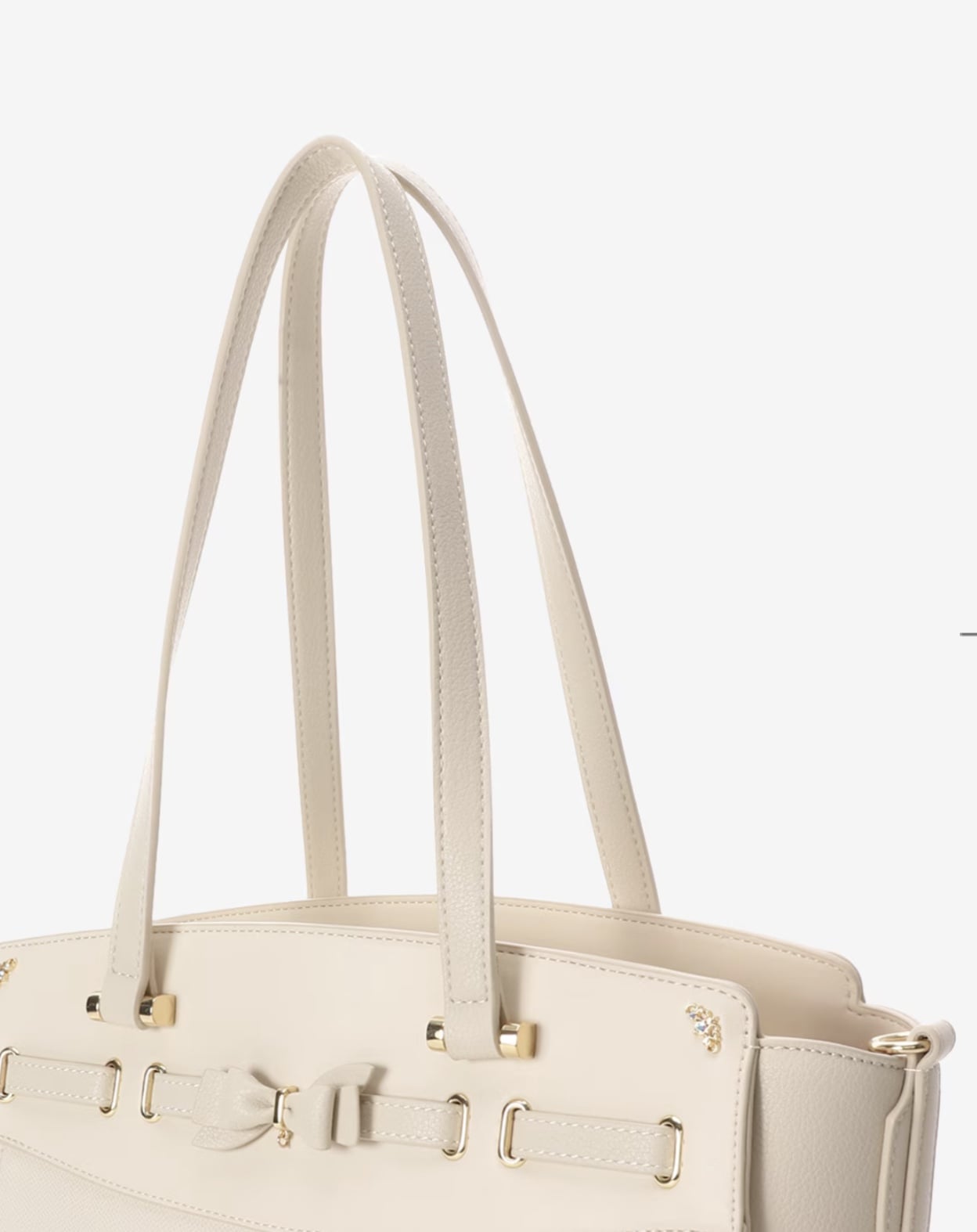 フロントリボンベルトトートバッグ【オフホワイト】 オフホワイト