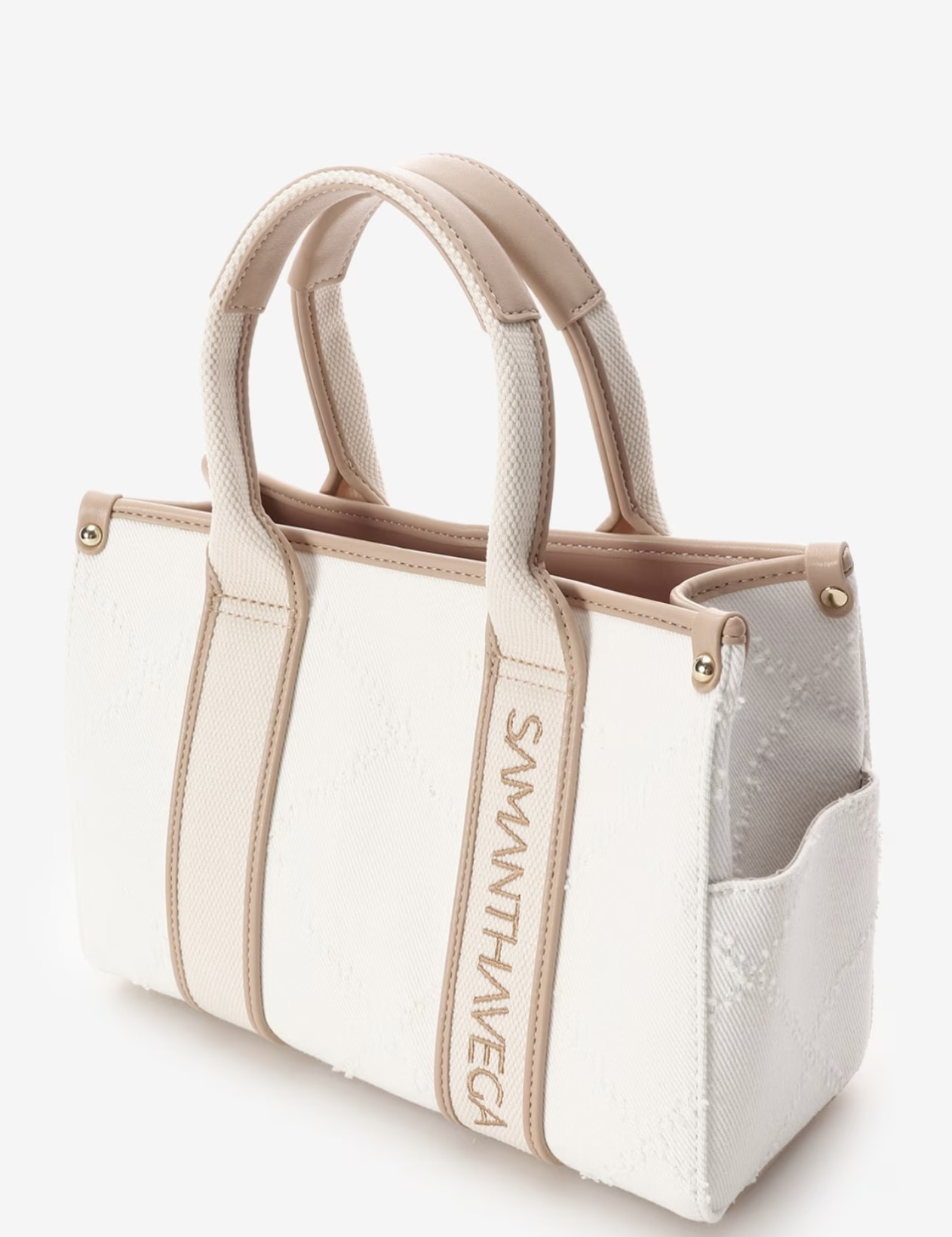 ロゴテープデニムトート(小)【ホワイト】 ホワイト