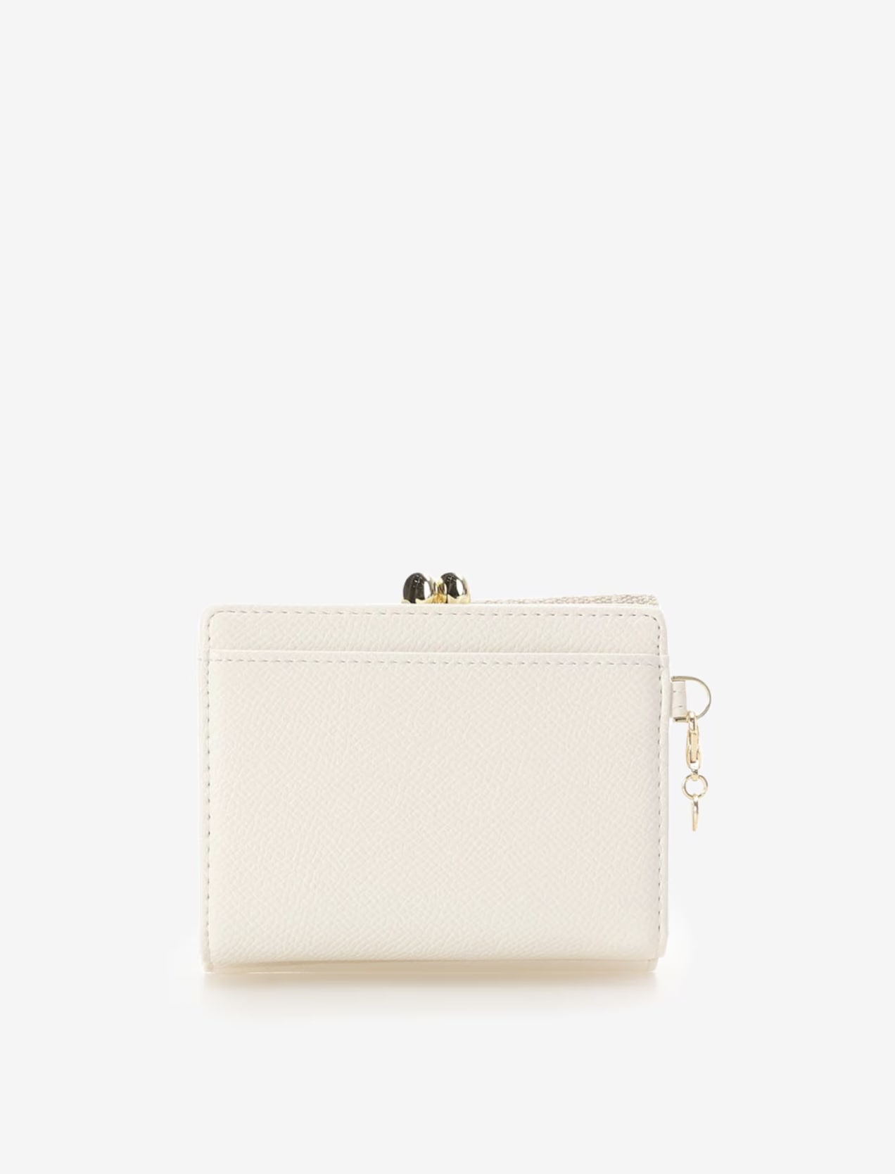 バンブーアクセントリボン折財布【ホワイト】 ホワイト