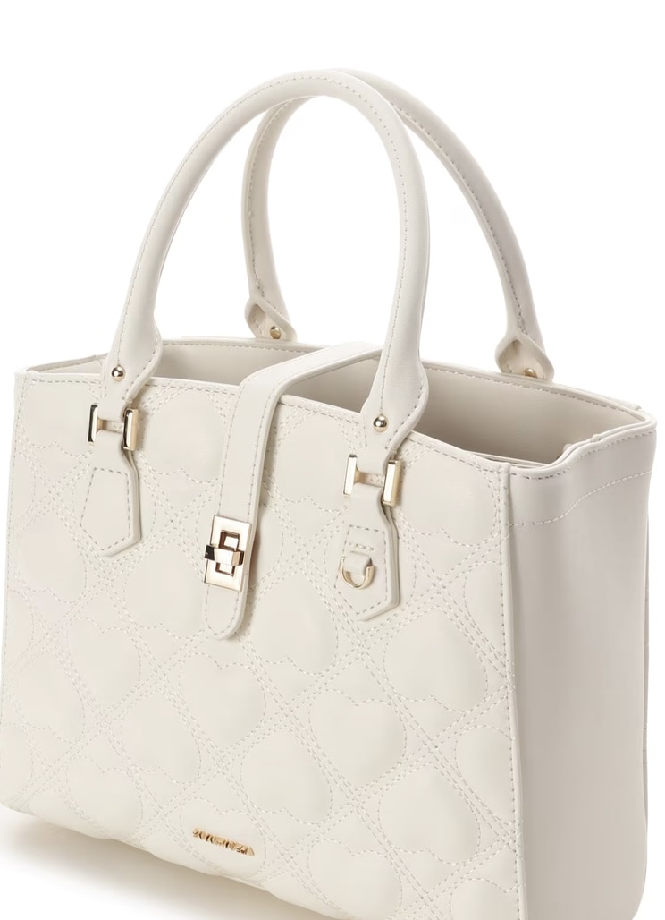 ハートキルトハンドバッグ【ホワイト】 ホワイト