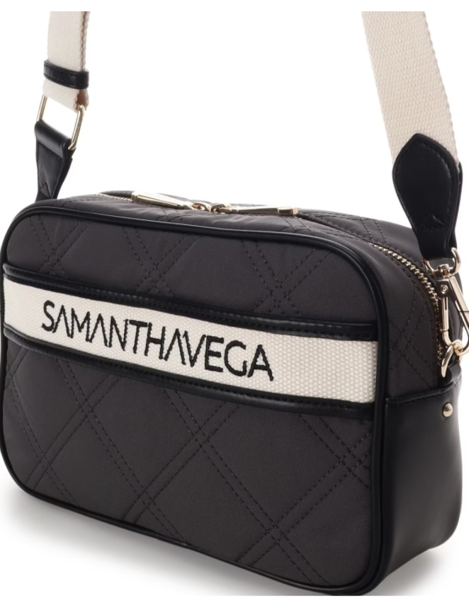 ロゴテープキルティングショルダーバッグ【ブラック】 ブラック