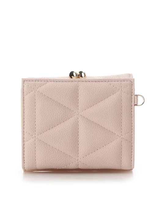 キルティングスタッズ折財布【ピンク】 ピンク